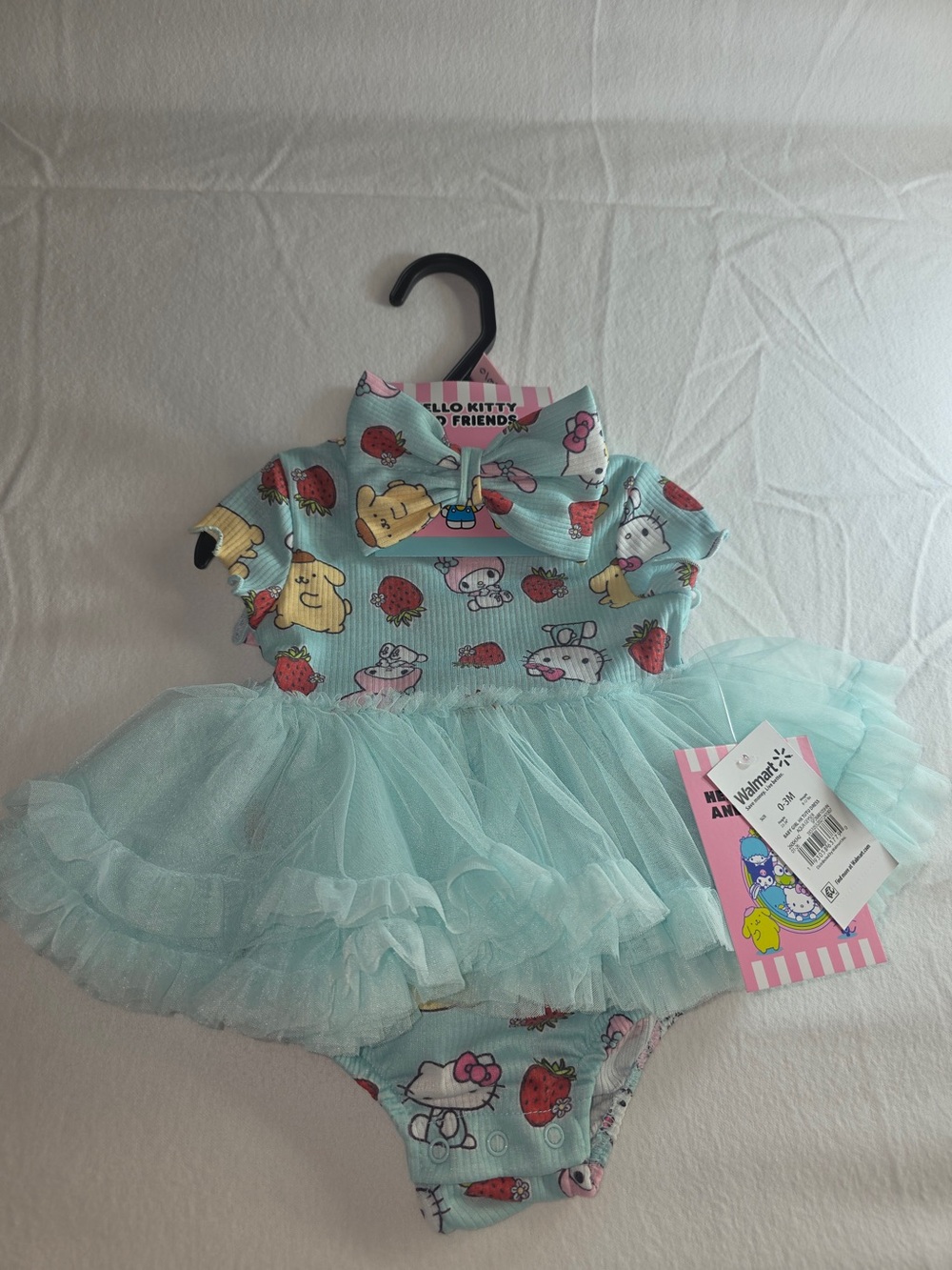 Hello Kitty Mint Strawberry Print Baby Romper - Picture 4 of 12